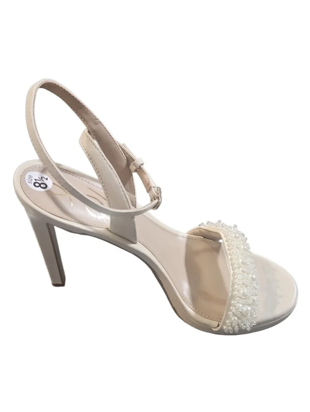 Sam Edelman Jade Perla Pearl Embellished Platform Sandals Ivory 8.5